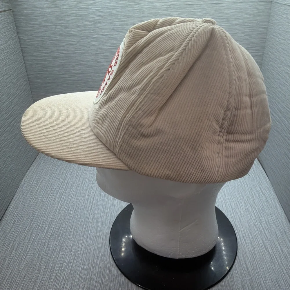 Olympics Corduroy Snapback Hat 1988‎ Calgary Winter Games Vintage Cream Cap XV